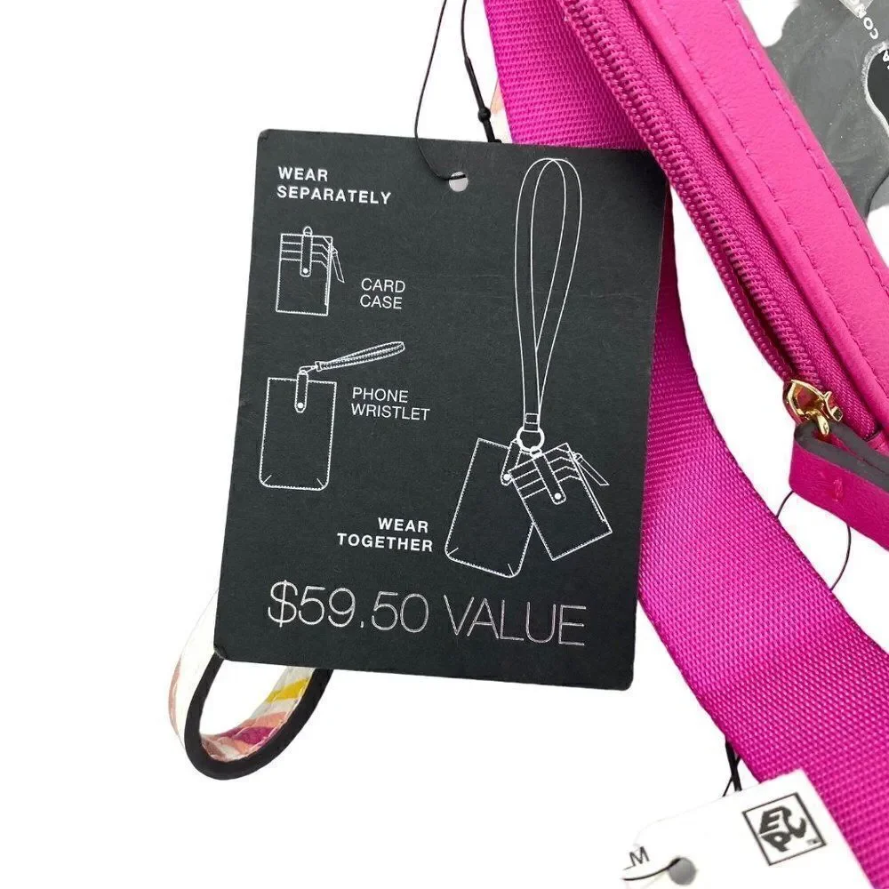 INC International Concepts Womens Ashlii Pink Lanyard Card Case Phone Wallet